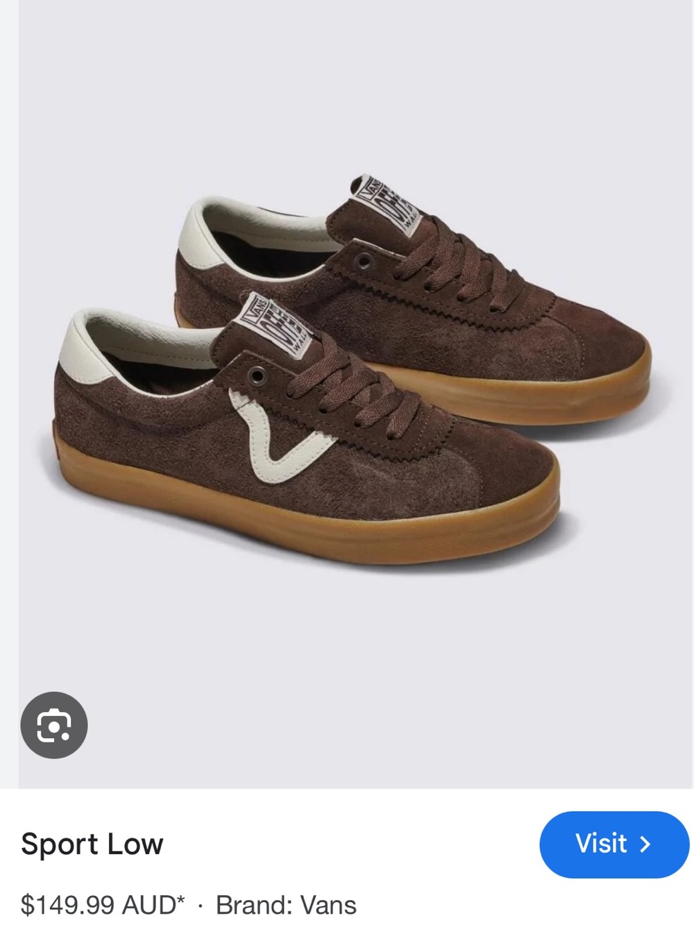 Vans Brown Suede Off the wall  Low-Top Sneakers with White Accents